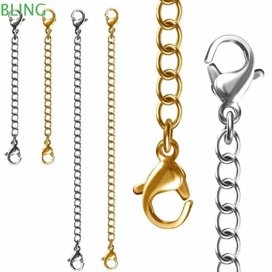 BLING Extensor/De Corrente De Segurança Aço Inoxidável Ouro Prata Preto 3'DIY