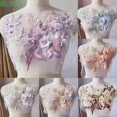 Patches Florais Bordados BLING , Remendos De Lantejoulas DIY De Flores , Apliques De Roupas Coloridos
