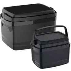 KIT COMBO 2 COOLER CAIXA TERMICA 12 E 5 LITROS PRETO TROPICAL COM PORTA LATINHAS SOPRANO