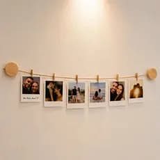 Varal Mini Fotos Mural Cordão Sisal Decorativo + Pregadores