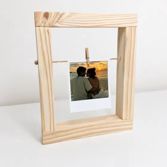 Porta Retrato Mini Fotos Varal Sisal + Pregador - Quadro Decorati