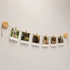 Varal Mini Fotos Mural Cordão Sisal Decorativo Personalizado + Pregadores