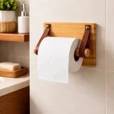 Suporte Porta Papel Higienico Rustico Cor:Natural