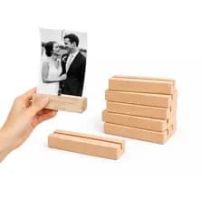 Kit 10 Base Porta Retrato Suporte De Madeira 10x2cm Decoração