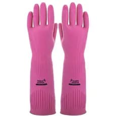 Luva de Látex longa Ranhurada Rosa - Volk