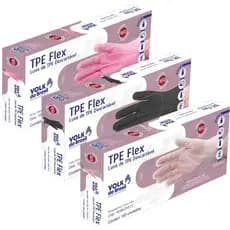 Luva Multiuso Descartável Livre De Látex Não Nitrílica Em Tpe Flex Sem Pó Volk