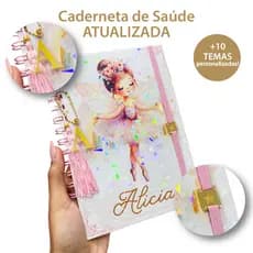 Caderneta Vacinação Personalizada Menina Capa Dura - Vários Temas | Caderneta de Saúde Personalizada