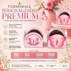 Forminhas 4 Pétalas para Doces Jardim das Borboletas
