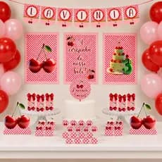 Kit Só Um Bolinho Decoração Festa em Casa Cerejinha