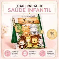 Caderneta Personalizada Vacinação Menino Capa Dura - Vários Temas | Caderneta de Saúde Personalizada