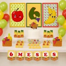 Kit Mesversário Personalizado Só um Bolinho Quitandinha Frutas
