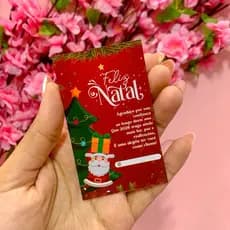 100 Cartões Agradecimento ao Cliente , Tags Tema Natal (Papel Fotográfico Brilho) - 50 ou 100 unids.