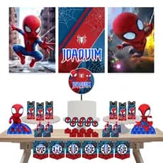 Kit Decoração Só um Bolinho Homem Aranha Baby Festa em Casa
