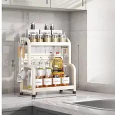 Tempero de cozinha multifuncional, suporte para utensílios de cozinha, prateleira multicamadas