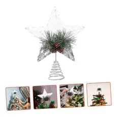 Árvore de Natal de 25 cm com estrela no topo, decoração para casa, enfeites, adereços natalinos.
