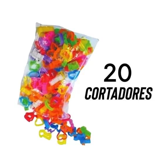 20 Cortadores/Forminhas Moldes para Massinha de Modelar