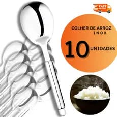 Kit de Colher Inox Servir Arroz Grande 26cm Restaurante Buffet Casa