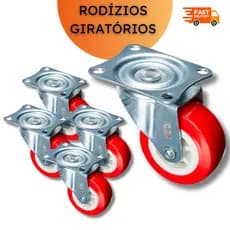 Conjunto Rodízios Giratórios Rodinha para Móveis Silenciosa 38mm 1 1/2" - 4, 8 ou 20 itens