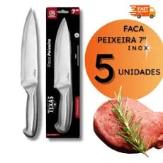 Jogo de Facas Peixeira 7" 29 cm Peixeira Açougue Restaurante Buffet