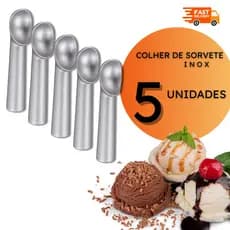 Colher Sorvete 18 cm Pegador Colheres  Inox Sorveteria Casa Buffet Festa - 5, 10 ou 20 unidades