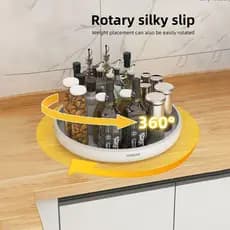 Organizador Giratório 360º Multiuso - Bandeja para Cozinha, Temperos, Frutas, Maquiagem, Banheiro e Quarto