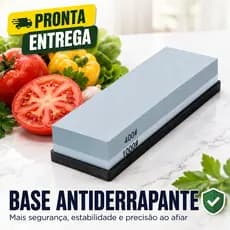 Pedra Amolar Faca Dupla Face 400/1000 Premium Não Escorrega Para Cozinha Churrasco