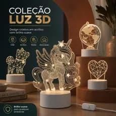 3D Criativa Luminária de Mesa LED - Luz Noturna Decorativa