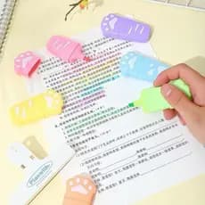 Mini Marca Texto em Formato de Pata de Gatinho Fofo Marca Texto Multiuso Escolar - HE59822