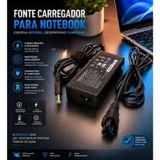 descrição para Fonte Carregador Para Notebook Bivolt 1.5a 60hz 19v Pino Grosso - 1,30cm