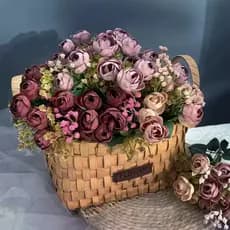Mini Buque de Peonia Artificial para Buque de Madrinha e Noiva Buque Decorativo com Matinho -  mt-777-23