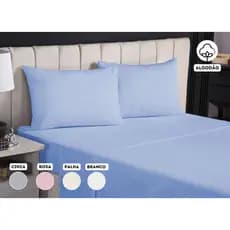 Conjunto Jogo de Lençol Casal 4 peças Completo Cama Box 100% ALGODÃO 200 Fios COM LENÇOL DE CIMA
