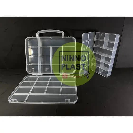 Kit 1 Maleta Transparente + 1 Caixa 11 Divisões (transparente)