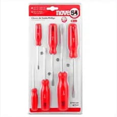 Jogo chave fenda/phillips aco carbono  6 pecas - Nova54