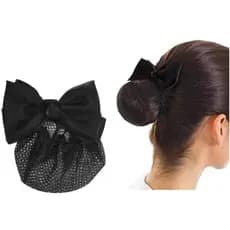 Rede de Coque com Laço com Presilha para Cabelo Ballet