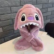 Touca Infantil Gorro Pelúcia Stitch Angel