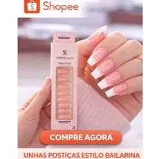 UNHAS POSTIÇAS FÁCIL APLICAÇÃO COM 12PÇS; ESTILO FRANCESINHA BY SABRINA SATO