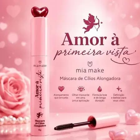 MÁSCARA DE CÍLIOS COR PRETA MIA MAKE AMOR Á PRIMEIRA VISTA