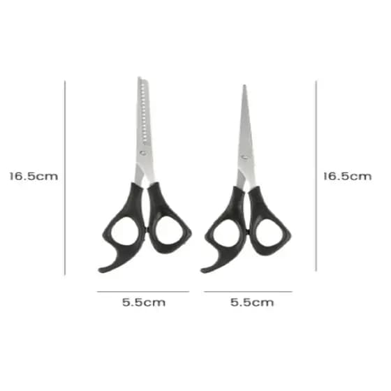 Tesoura Desfiadora Pente Barba Cabelo Modelar 4 Peças