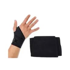 Munhequeira De Pulso Neoprene Polegar Preto Bilateral