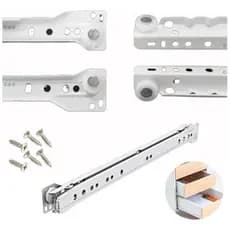 Promoção Kit 6 Pares Corrediça Branca Comum Para Gaveta 35cm