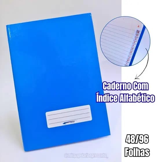 Caderno com Índice Alfabético Brochura 1/4 Office Class