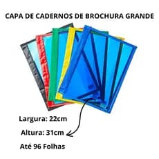 Capa Para Caderno Brochura Grande - 48 e 96 Folhas