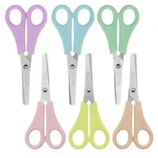 TESOURA ESCOLAR PLUS LEO&LEO SEM PONTA 13CM - TONS PASTÉIS