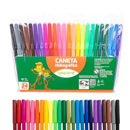 Caneta Hidrográfica Leo&Leo C/24 Cores
