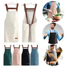 Avental de cozinha resistente a óleo e água, com grandes bolsos frontais e babador ajustável para o cozinheiro doméstico