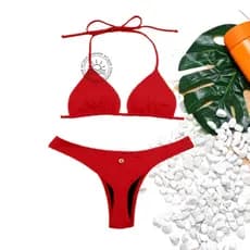 Biquíni Cortininha Fio Dental Moda Praia e Piscina com Bojo Removível/Biquini Forrado Bikini UV50+