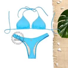Biquíni Cortininha Fio Dental Bikini Asa Delta Moda Praia e Piscina/Bojo Removível e Proteção UV50+