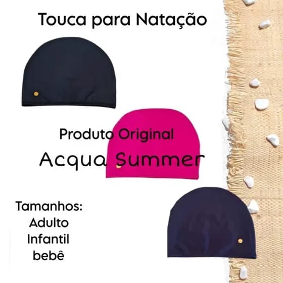 Touca para Natação, Hidroginástica Unissex em Tecido UV50/Tamanho Infantil Adulto, Plus Size/Forrada