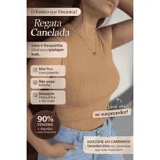Blusa Regata Canelada Gola média Feminina  Tendência Super Moda