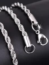 Conjunto Acessórios Masculinos Corrente e Pulseira em Aço Inoxidável